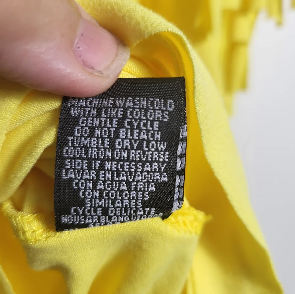 LOVE bright yellow slashed hem tunic women's 1X  #2126